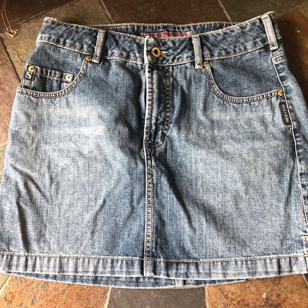 Silver brand short denim skirt